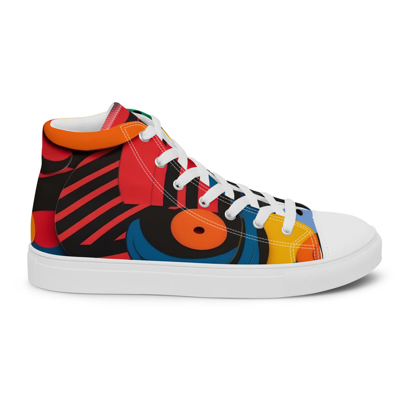 HA!LO Abstract Geo #355 — Men’s Canvas High Top