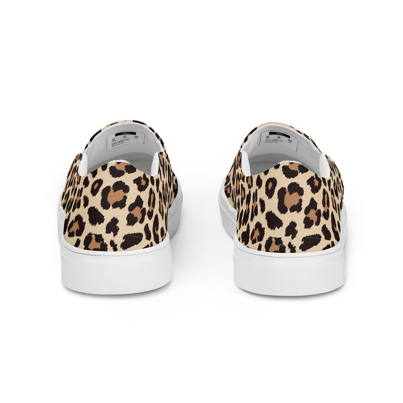 Leopard Classic Slip-On #79 - Angled View | HA!LO Canvas Sneakers