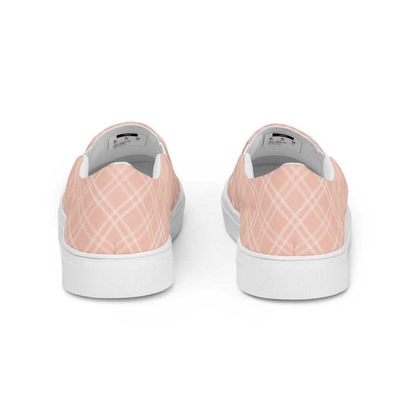 Peach Solid Slip-On #92 - Angled View | HA!LO Canvas Sneakers