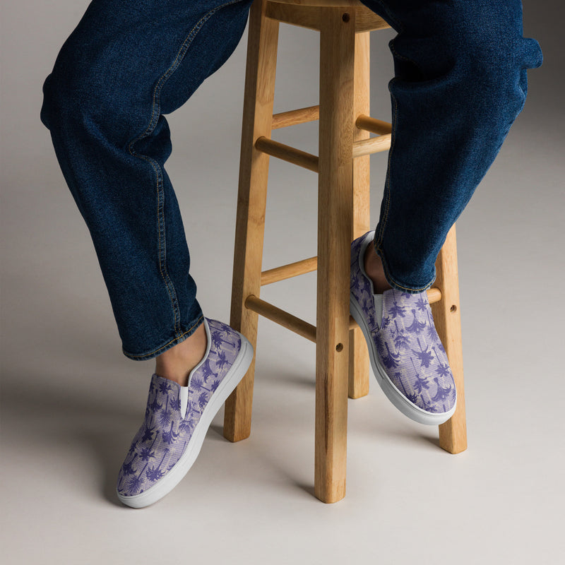 Lavender Butterfly Slip-On #62 - Opposite Side | HA!LO Canvas Sneakers