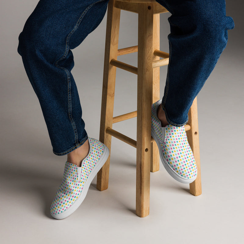 Pastel Confetti Dot Slip-On #71 - Opposite Side | HA!LO Canvas Sneakers