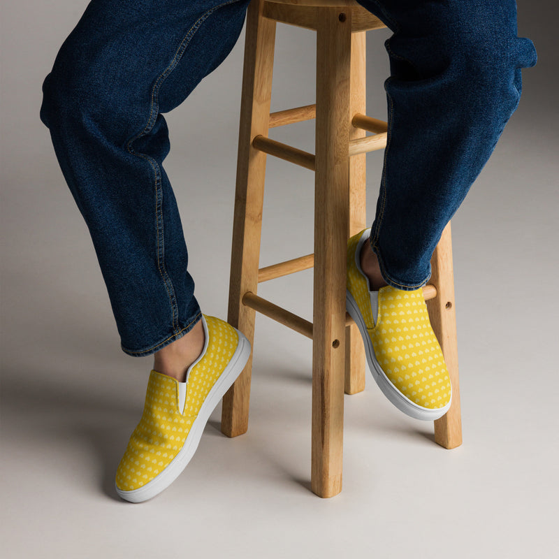 Yellow Polka Dot Slip-On #72 - Opposite Side | HA!LO Canvas Sneakers