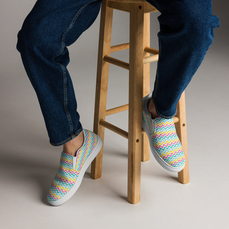 Rainbow Leopard Spot Slip-On #75 - Opposite Side | HA!LO Canvas Sneakers