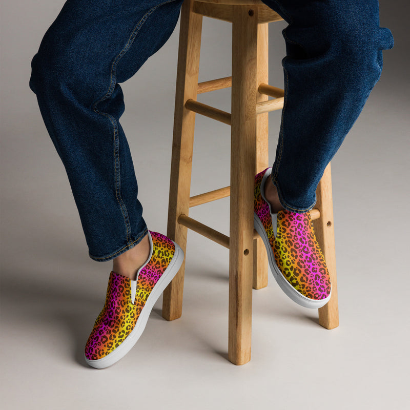 Neon Leopard Slip-On #78 - Opposite Side | HA!LO Canvas Sneakers