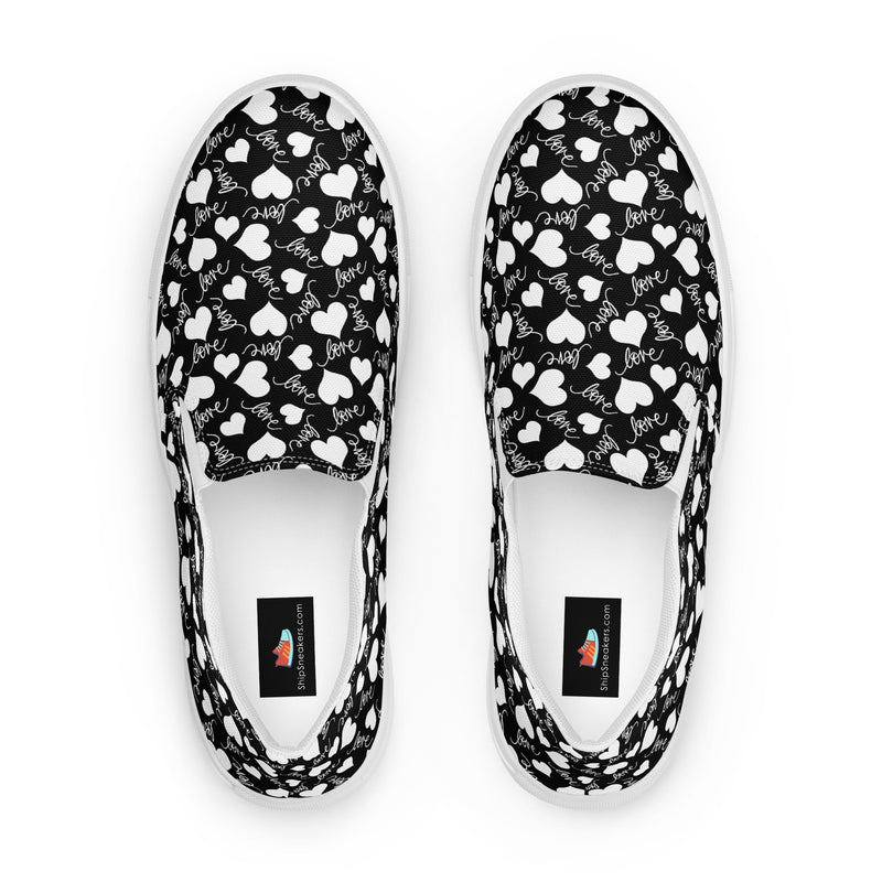Black Heart Slip-On #63 - Sole Detail | HA!LO Canvas Sneakers