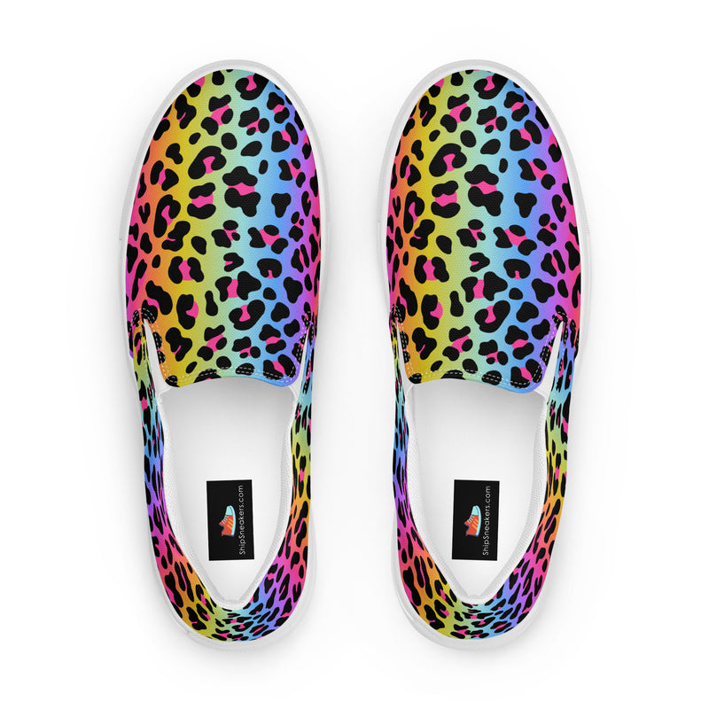 Rainbow Leopard Slip-On #80 - Sole Detail | HA!LO Canvas Sneakers