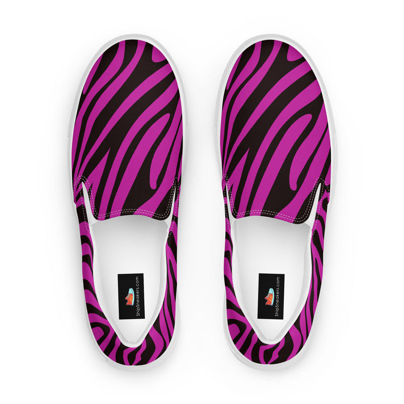 Pink Zebra Slip-On #86 - Sole Detail | HA!LO Canvas Sneakers