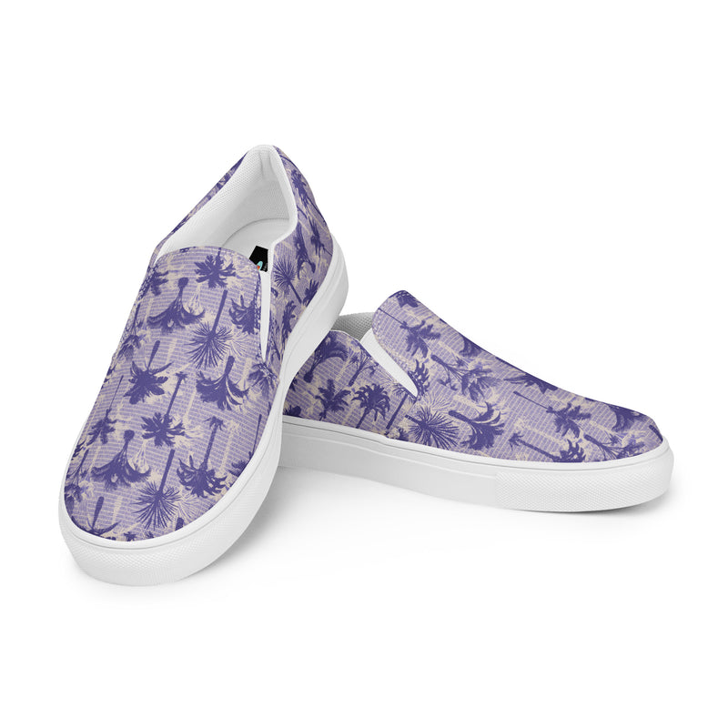 Lavender Butterfly Slip-On #62 - Top Down View | HA!LO Canvas Sneakers
