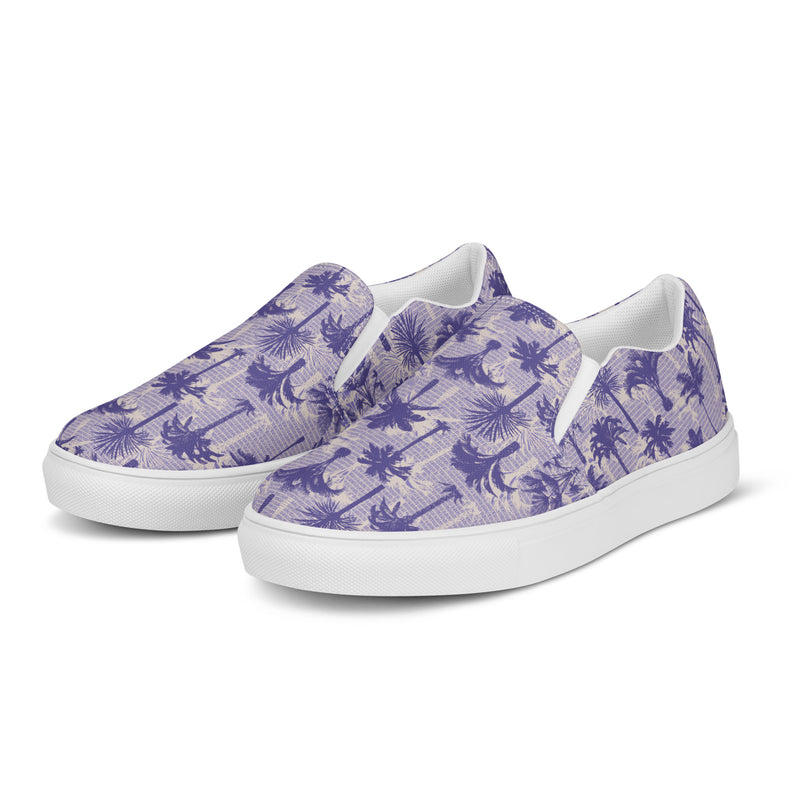 Lavender Butterfly Slip-On #62 - Back View | HA!LO Canvas Sneakers