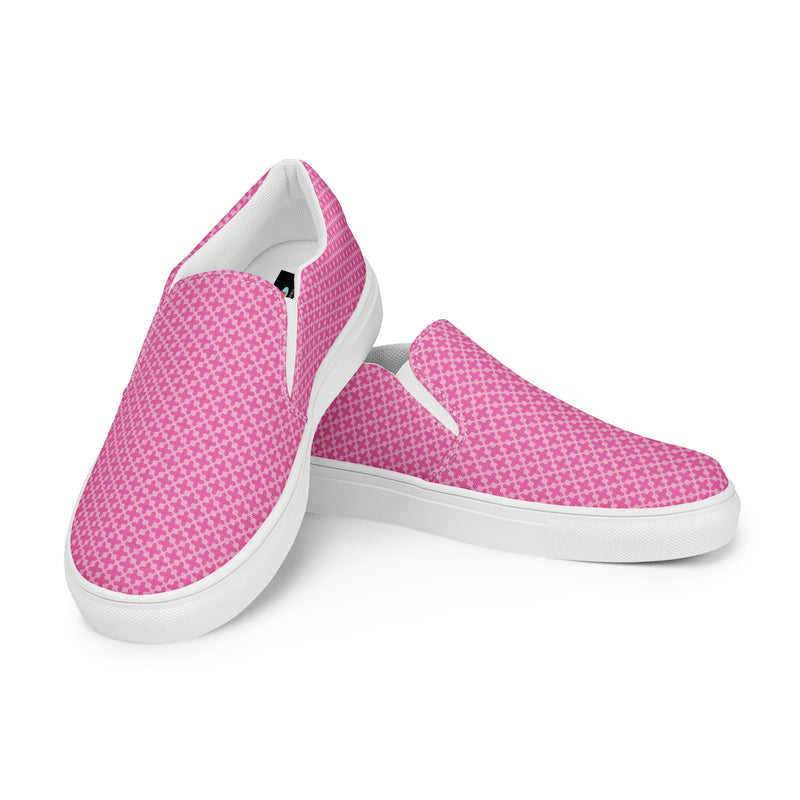 Pink Mini Dot Slip-On #70 - Top Down View | HA!LO Canvas Sneakers