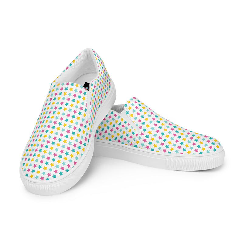 Pastel Confetti Dot Slip-On #71 - Top Down View | HA!LO Canvas Sneakers
