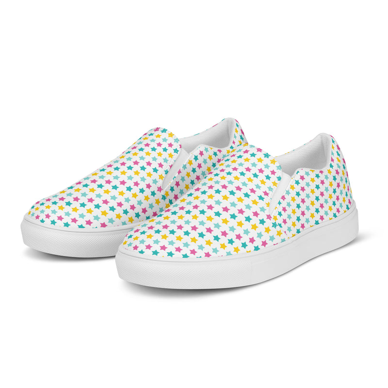 Pastel Confetti Dot Slip-On #71 - Back View | HA!LO Canvas Sneakers