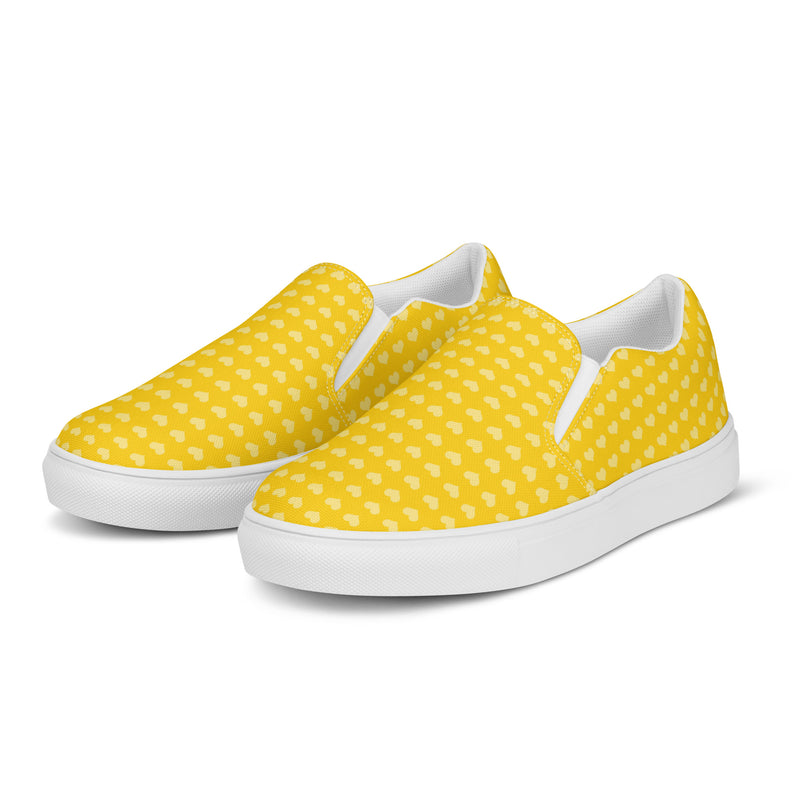 Yellow Polka Dot Slip-On #72 - Back View | HA!LO Canvas Sneakers