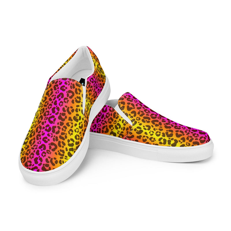 Neon Leopard Slip-On #78 - Top Down View | HA!LO Canvas Sneakers
