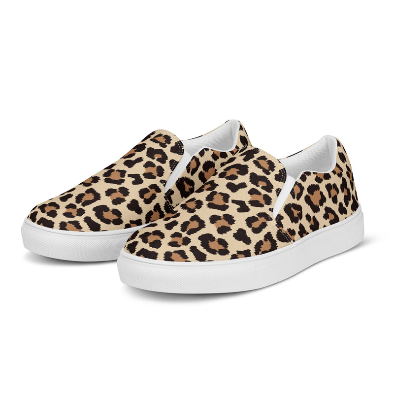 Leopard Classic Slip-On #79 - Back View | HA!LO Canvas Sneakers