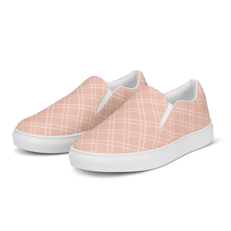 Peach Solid Slip-On #92 - Back View | HA!LO Canvas Sneakers