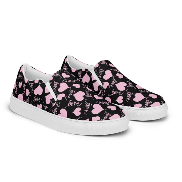 HA!LO Pink Heart Dark Slip-On #65