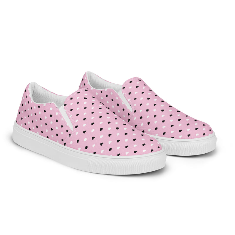 Pink Dot Small Slip-On #68 - Canvas High Top Sneakers | HA!LO