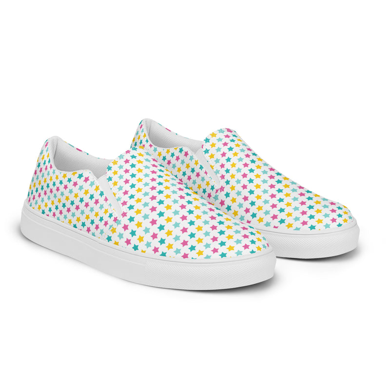 Pastel Confetti Dot Slip-On #71 - Canvas High Top Sneakers | HA!LO