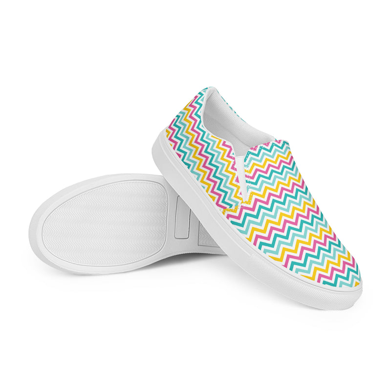 Rainbow Leopard Spot Slip-On #75 - Front View | HA!LO Canvas Sneakers