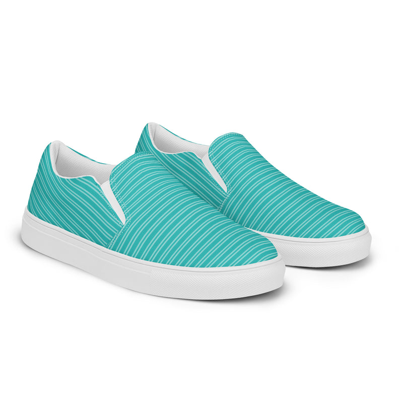 Turquoise Solid Slip-On #76 - Canvas High Top Sneakers | HA!LO