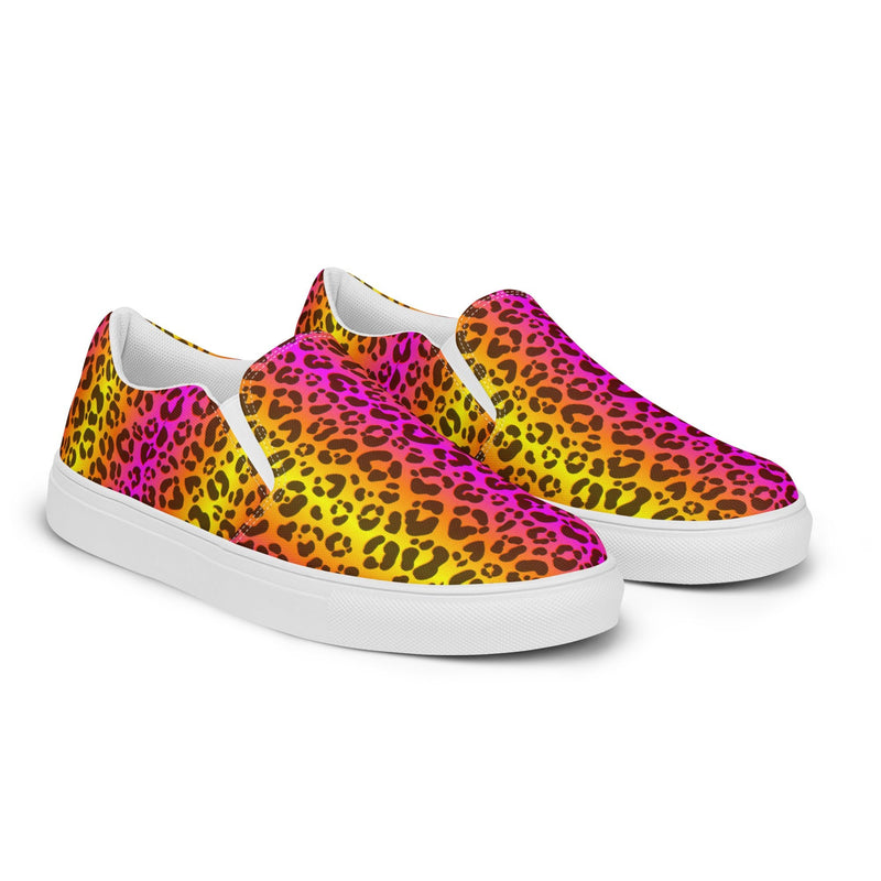 Neon Leopard Slip-On #78 - Canvas High Top Sneakers | HA!LO