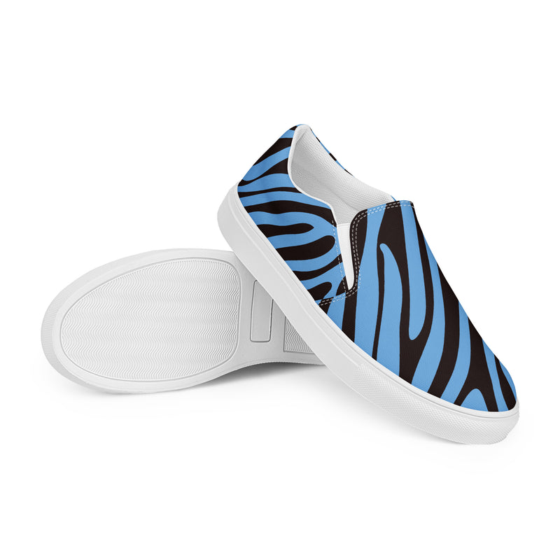 Purple Zebra Slip-On #81 - Front View | HA!LO Canvas Sneakers