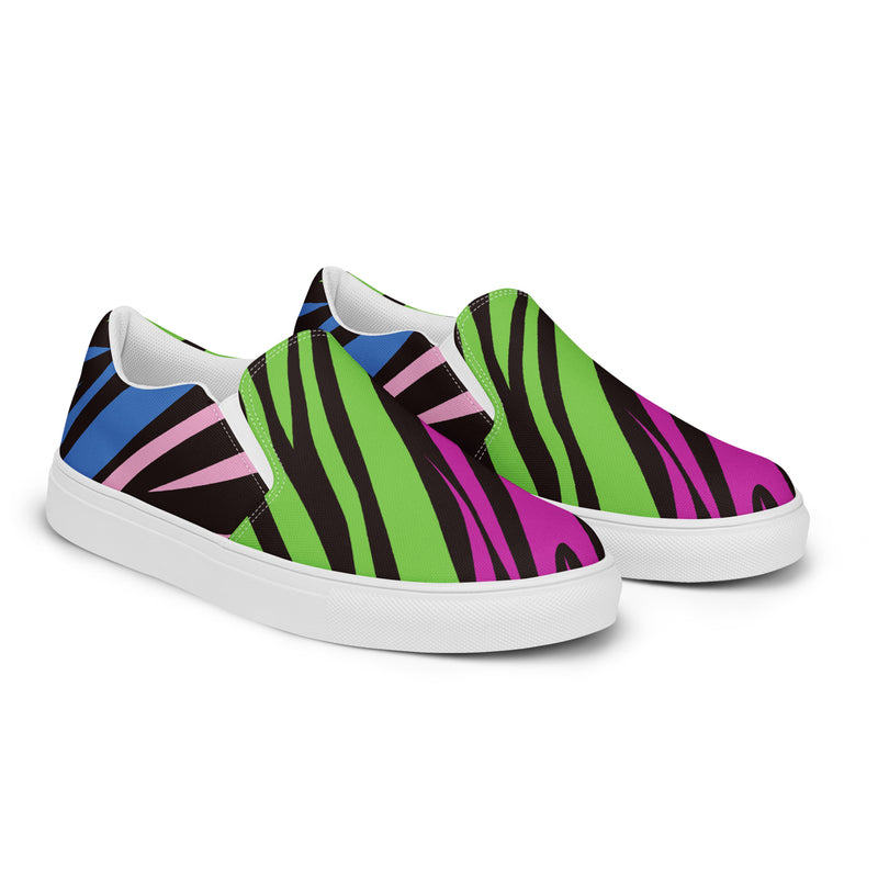 Green Zebra Slip-On #85 - Canvas High Top Sneakers | HA!LO
