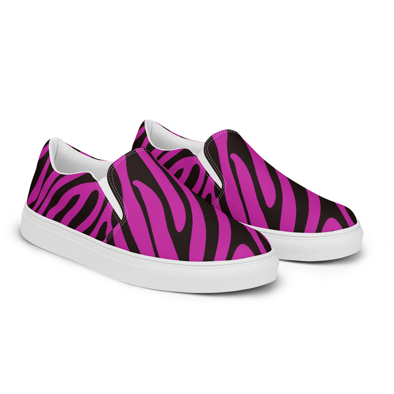 Pink Zebra Slip-On #86 - Canvas High Top Sneakers | HA!LO