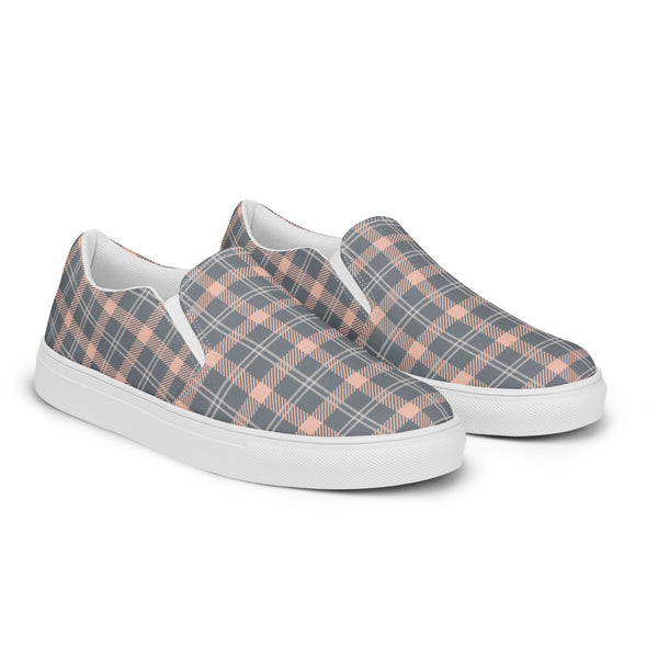 HA!LO Gray Rose Plaid Slip-On #93