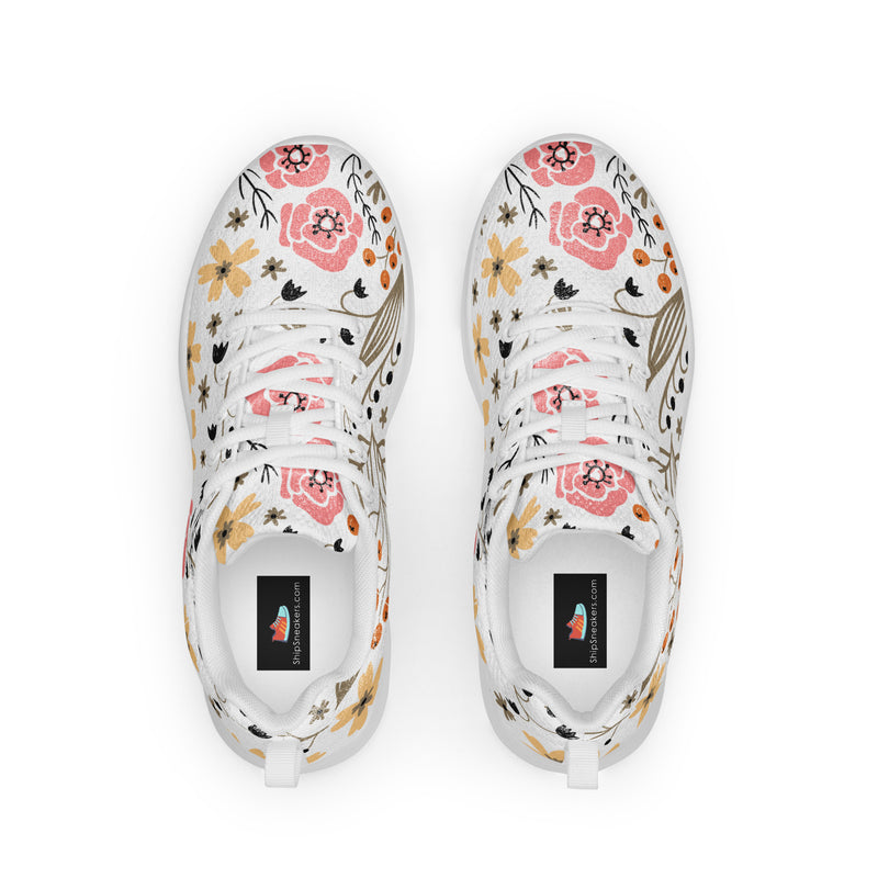 Botanical Wildflower Athletic #1 - Back View | HA!LO Canvas Sneakers