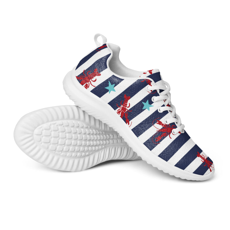 Navy Anchor Stripe Athletic #3 - Canvas High Top Sneakers | HA!LO
