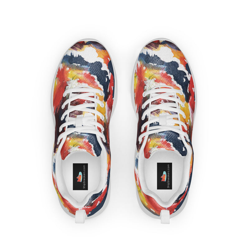 Abstract Paint Splash Athletic #12 - Back View | HA!LO Canvas Sneakers