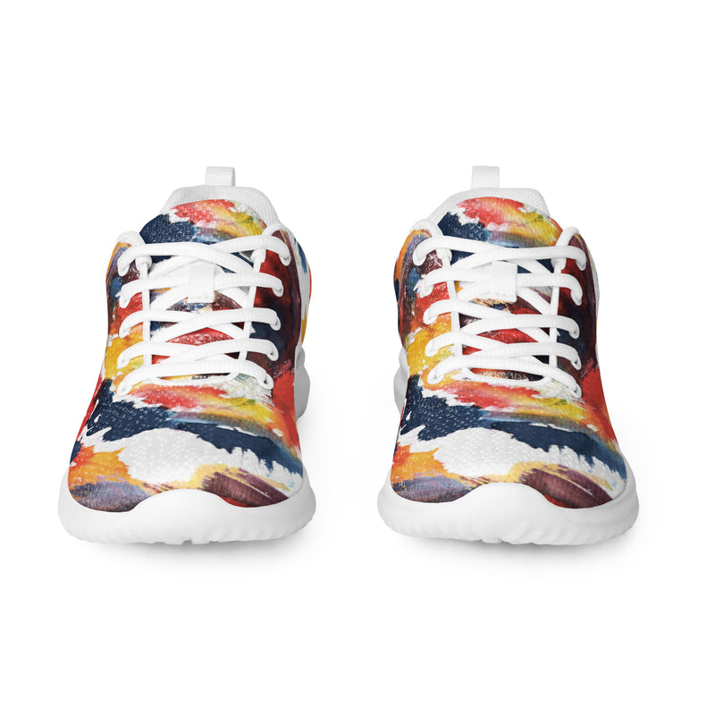 Abstract Paint Splash Athletic #12 - Front View | HA!LO Canvas Sneakers