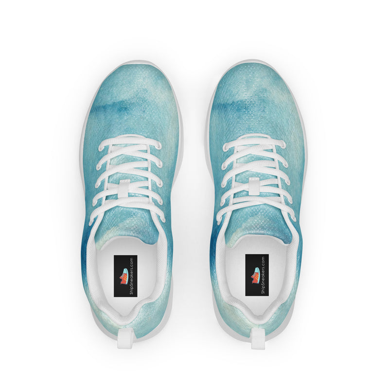 Sky Watercolor Athletic #14 - Back View | HA!LO Canvas Sneakers