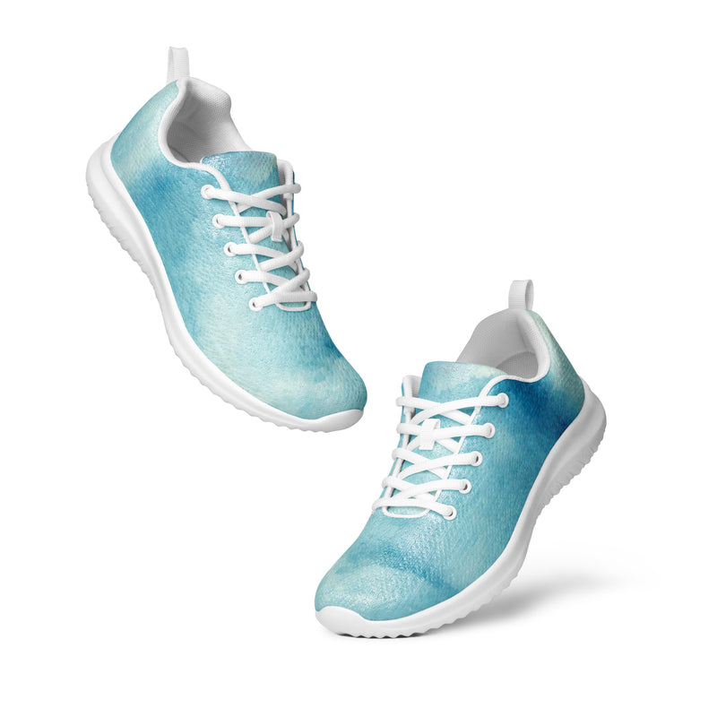 Sky Watercolor Athletic #14 - Top Down View | HA!LO Canvas Sneakers