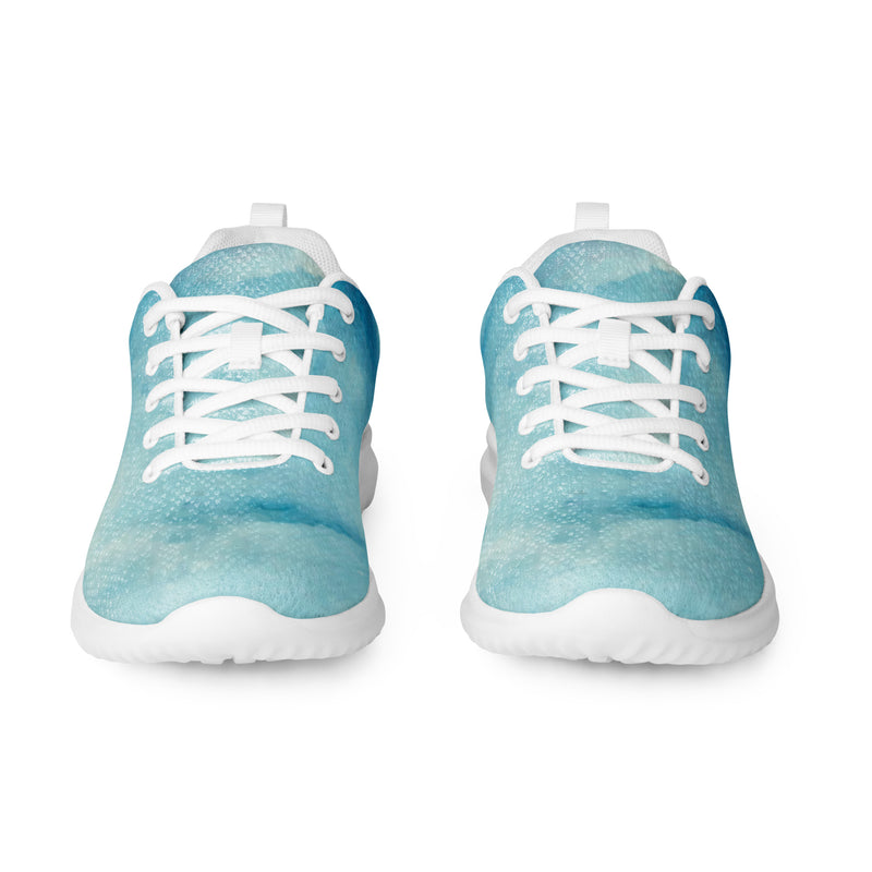 Sky Watercolor Athletic #14 - Front View | HA!LO Canvas Sneakers