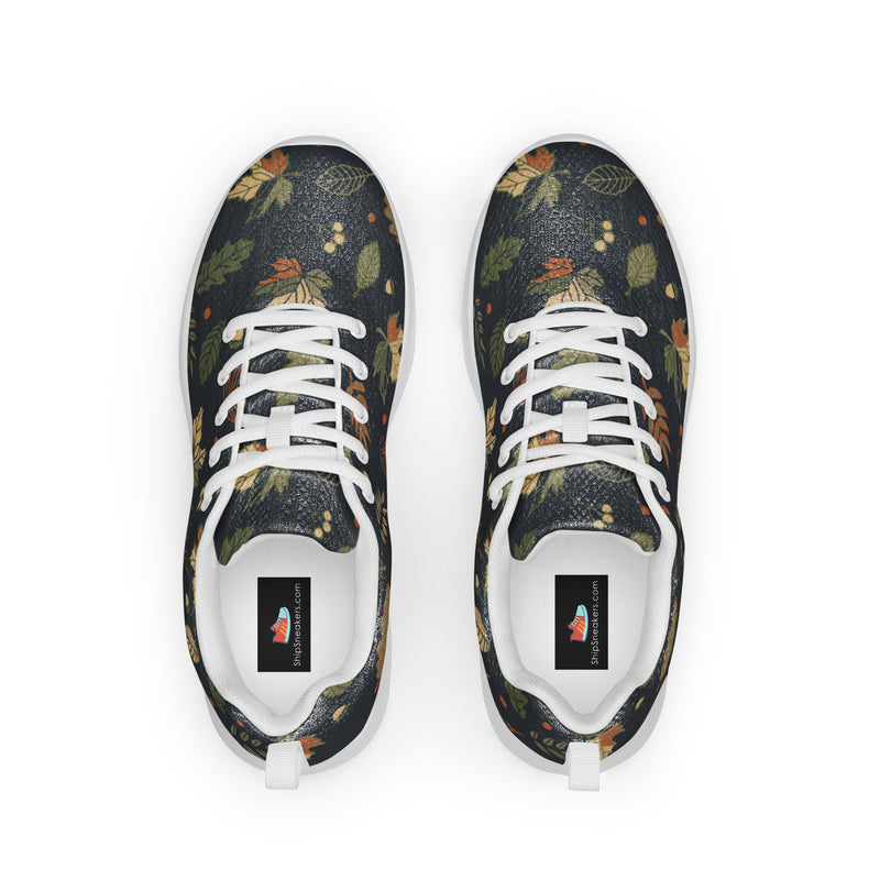 Dark Botanical Athletic #16 - Back View | HA!LO Canvas Sneakers