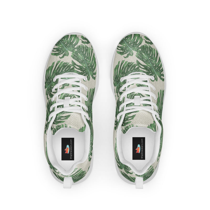 Monstera Leaf Athletic #19 - Back View | HA!LO Canvas Sneakers