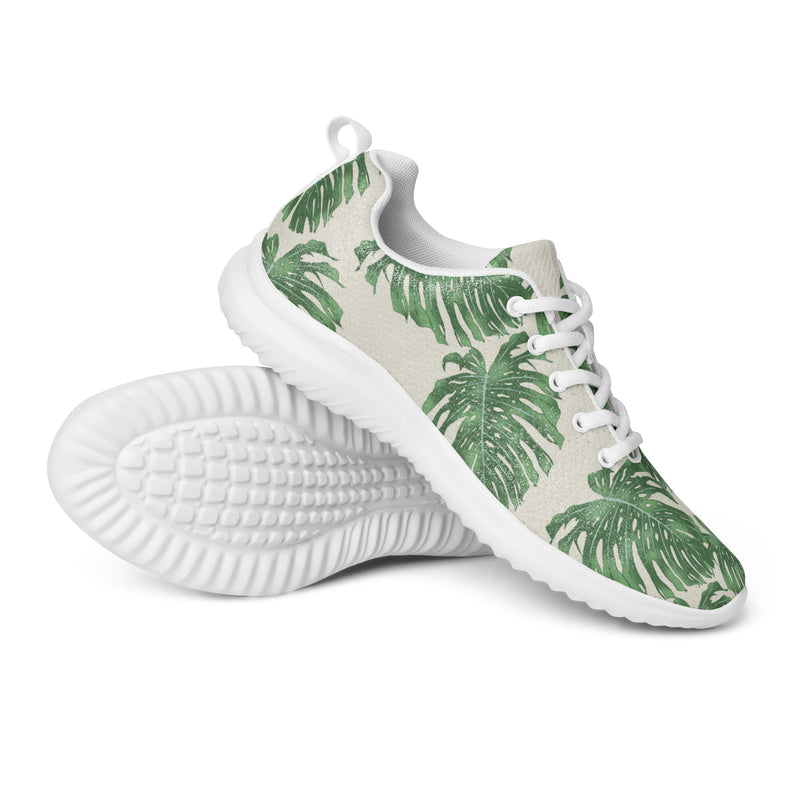 Monstera Leaf Athletic #19 - Canvas High Top Sneakers | HA!LO
