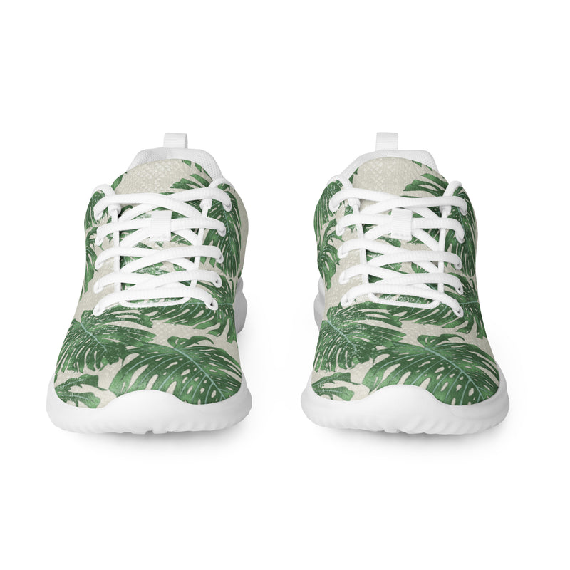 Monstera Leaf Athletic #19 - Front View | HA!LO Canvas Sneakers