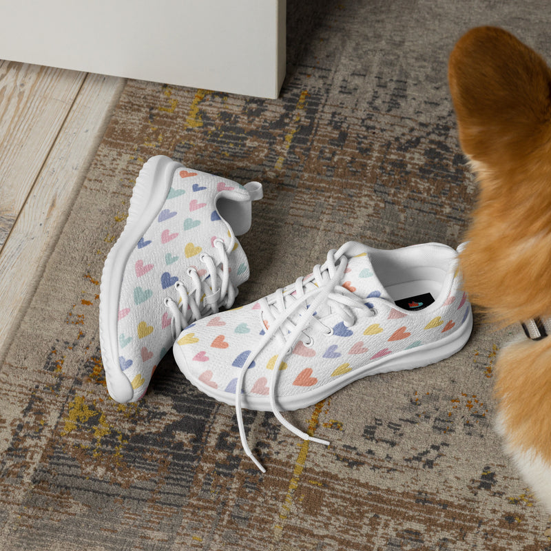 Colorful Heart Athletic #21 - Opposite Side | HA!LO Canvas Sneakers