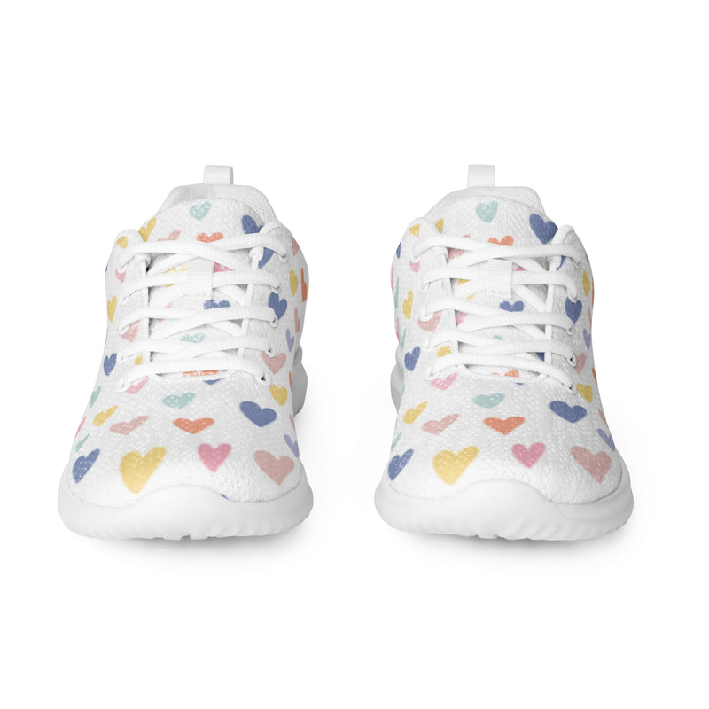 Colorful Heart Athletic #21 - Front View | HA!LO Canvas Sneakers