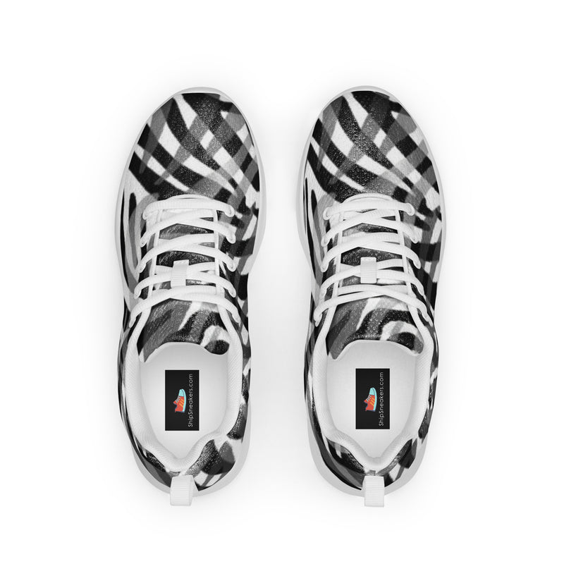 Zebra Stripe Athletic #32 - Back View | HA!LO Canvas Sneakers