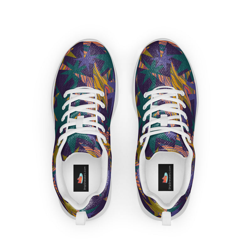 Purple Star Burst Athletic #6 - Back View | HA!LO Canvas Sneakers