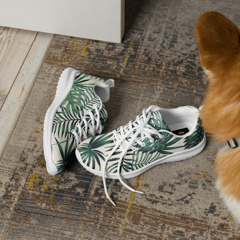 Green Palm Leaf Athletic #26 - Opposite Side | HA!LO Canvas Sneakers