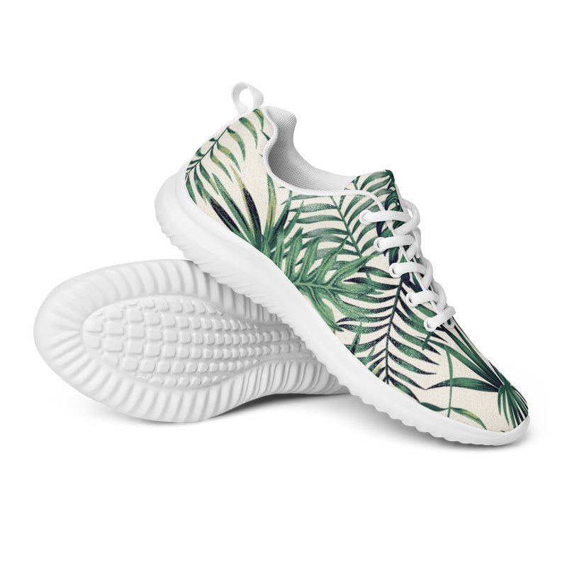 Green Palm Leaf Athletic #26 - Canvas High Top Sneakers | HA!LO