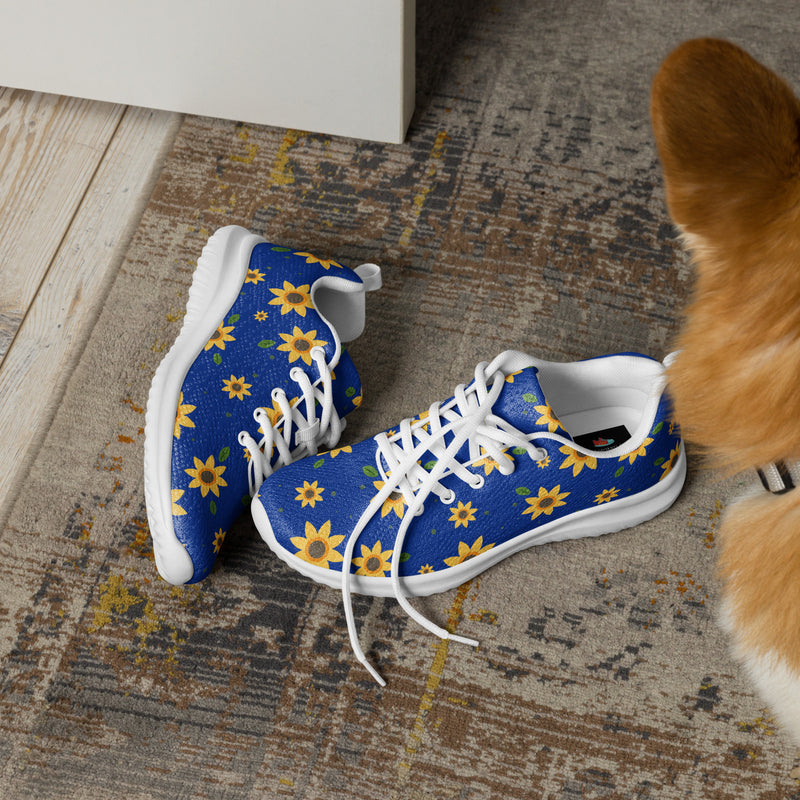 Blue Sunflower Athletic #28 - Opposite Side | HA!LO Canvas Sneakers