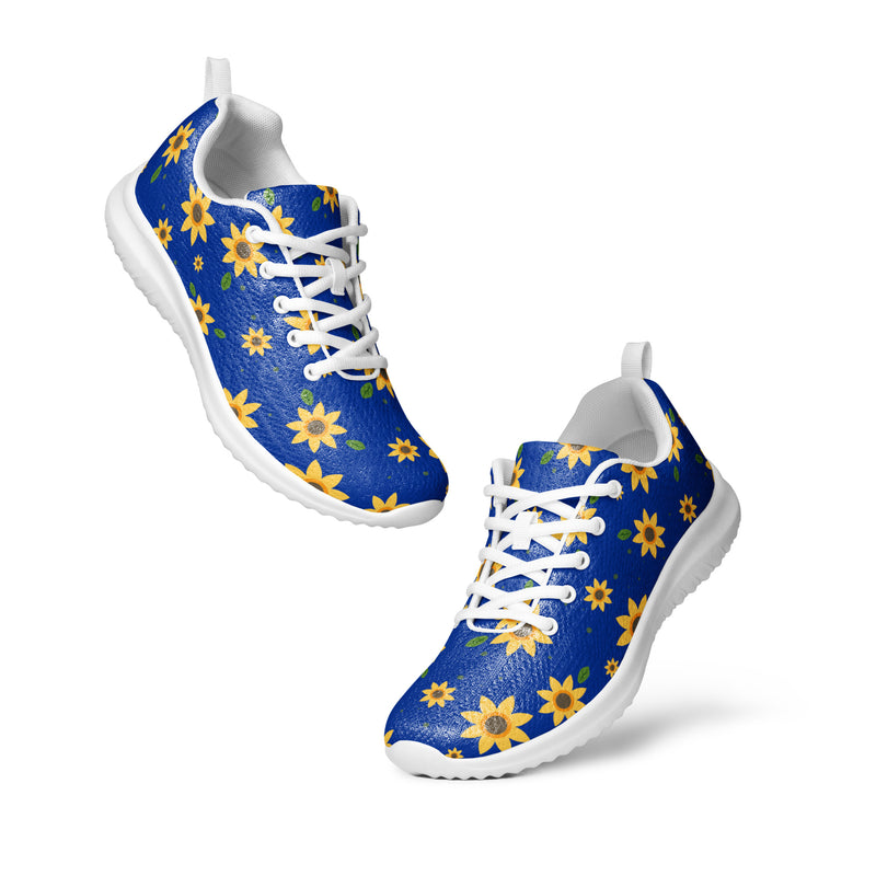 Blue Sunflower Athletic #28 - Top Down View | HA!LO Canvas Sneakers