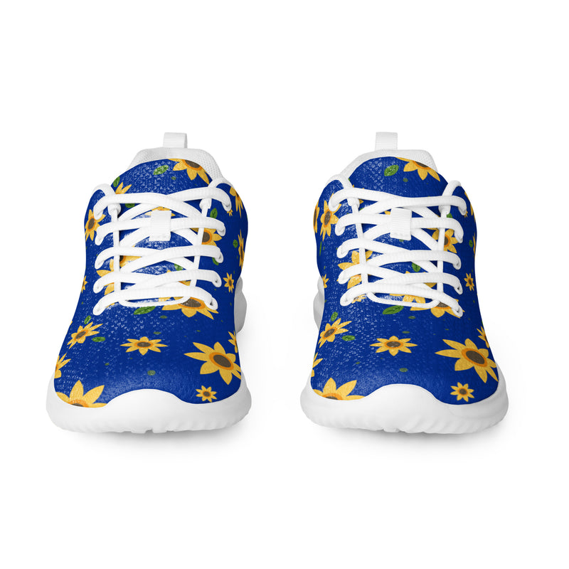 Blue Sunflower Athletic #28 - Front View | HA!LO Canvas Sneakers